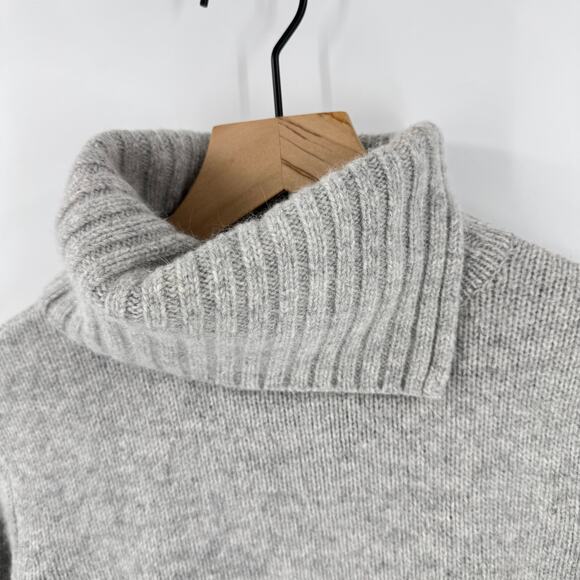 Jillian Jones Wool Angora Ribbed Fold Cuff Sweater Gray Turtleneck Size S - Picture 3 of 7